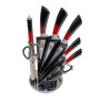 Набір ножів з підставкою 9шт Black+Red (NS41SETKN)